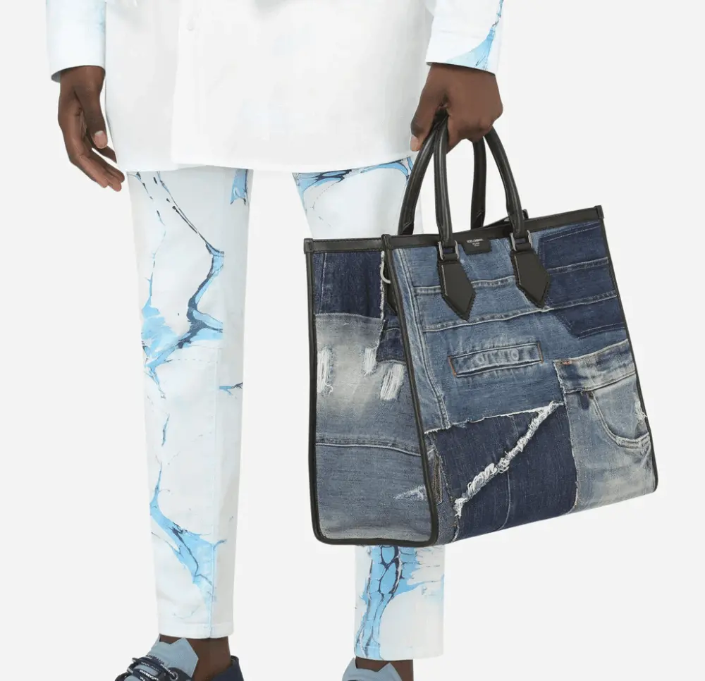 Alternative view of Túi Dolce & Gabbana Patchwork Denim Edge Shopper BM1796AW34789853