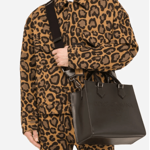 Alternative view of Túi Dolce & Gabbana Calfskin Edge Shopper With Logo Black BM2012AS73880999