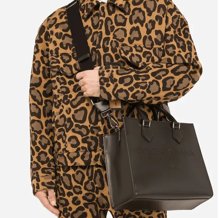 Alternative view of Túi Dolce & Gabbana Calfskin Edge Shopper With Logo Black BM2012AS73880999