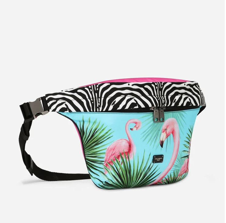 Túi Dolce & Gabbana Flamingo Print Nylon Belt Bag 'Multicolor' BM2033B585380995 - Ảnh 3