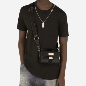 Alternative view of Túi Dolce & Gabbana Grainy Calfskin Crossbody Bag 'Black' BM2037AQ7568B956