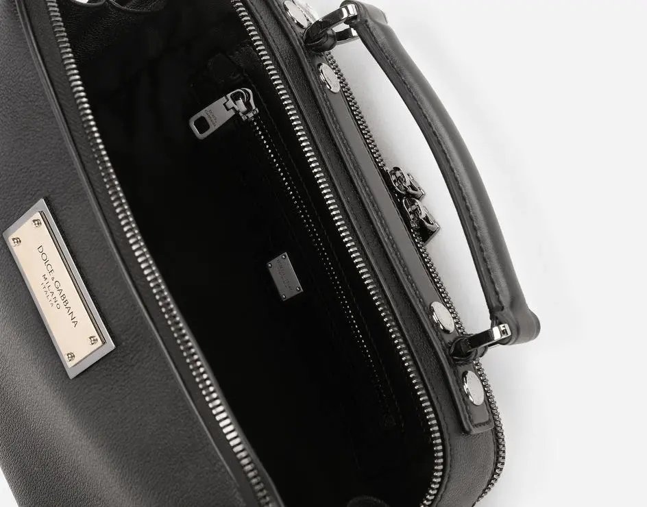 Túi Dolce & Gabbana Grainy Calfskin Shoulder Bag 'Black' BM2052AQ7568B956 - Ảnh 4