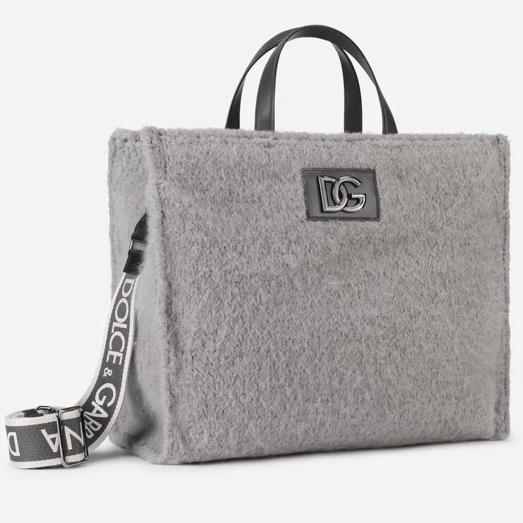 Túi Dolce & Gabbana Knit Beatrice Shopper With DG Logo 'Grey' BM6953AQ4328S395 - Ảnh 3