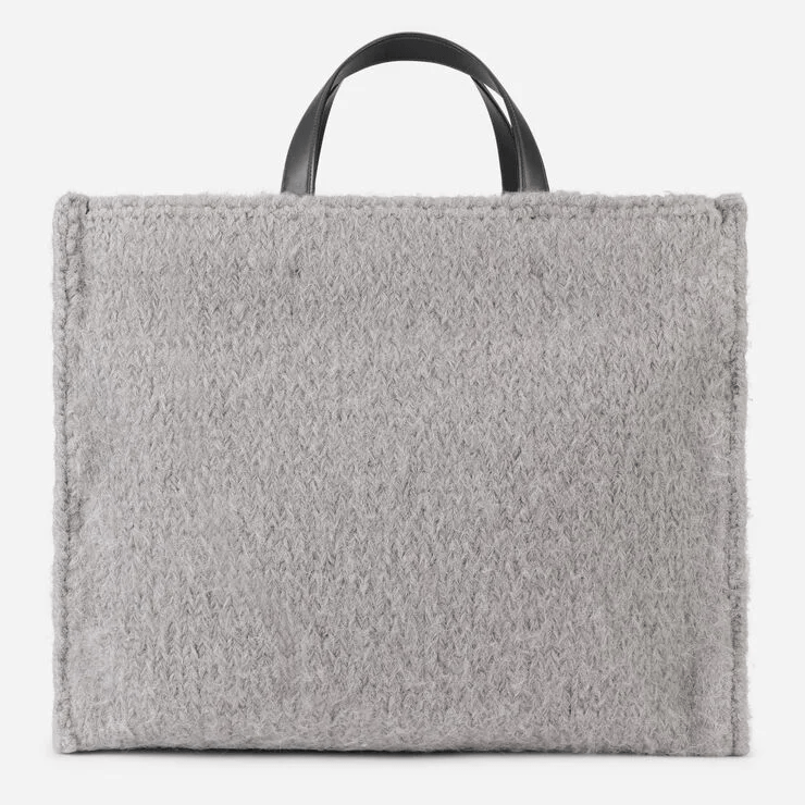 Túi Dolce & Gabbana Knit Beatrice Shopper With DG Logo 'Grey' BM6953AQ4328S395 - Ảnh 4