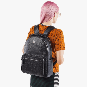 Alternative view of Balo MCM Stark Backpack Visetos 'Black' MMKAAVE07BK001
