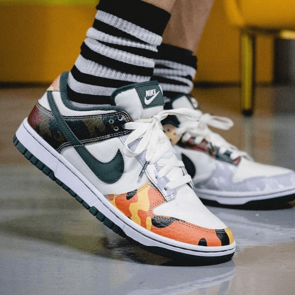 Giày Nike Dunk Low SE GS 'Sail Multi-Camo' DB1909-100 - Ảnh 3