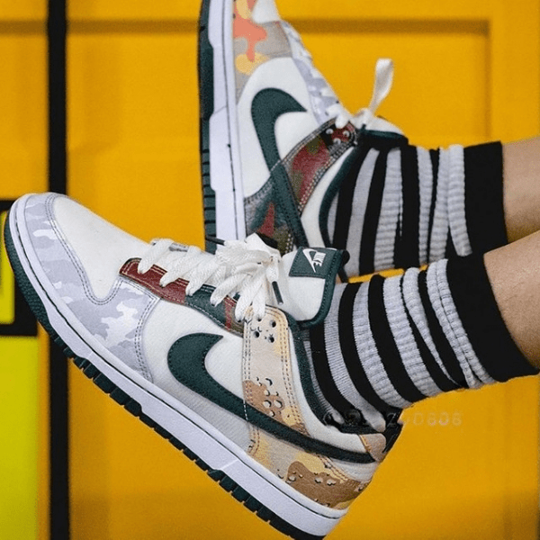 Giày Nike Dunk Low SE GS 'Sail Multi-Camo' DB1909-100 - Ảnh 4