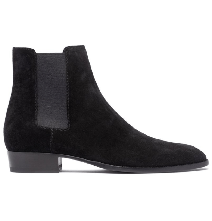 Giày Saint Laurent Wyatt Suede Chelsea Boot 'Black' 443208BT3001000