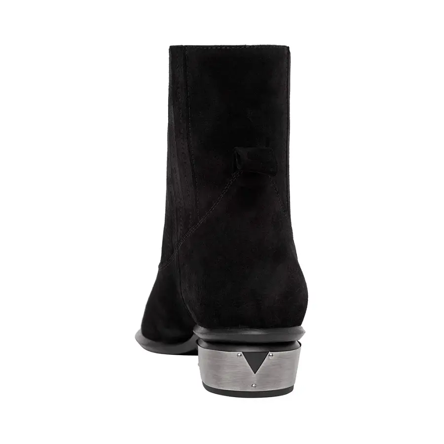 Giày Saint Laurent Wyatt Zippered Boots Suede 'Black' 5536210W3001000 - Ảnh 4