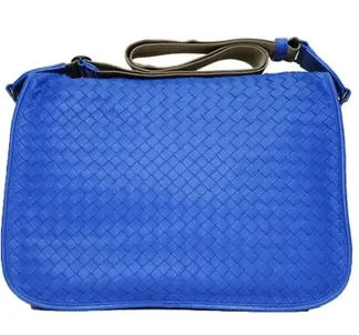 Túi Bottega Veneta Intrecciato Messenger Bag in Blue 355784-VA00A-4376 - Ảnh 4