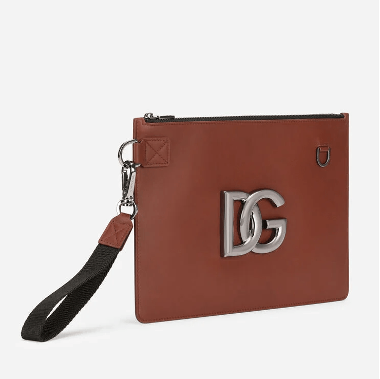 Túi Dolce & Gabbana Flat Calfskin Toiletry With DG Logo 'Brown' BP2589AO9168Z015 - Ảnh 3