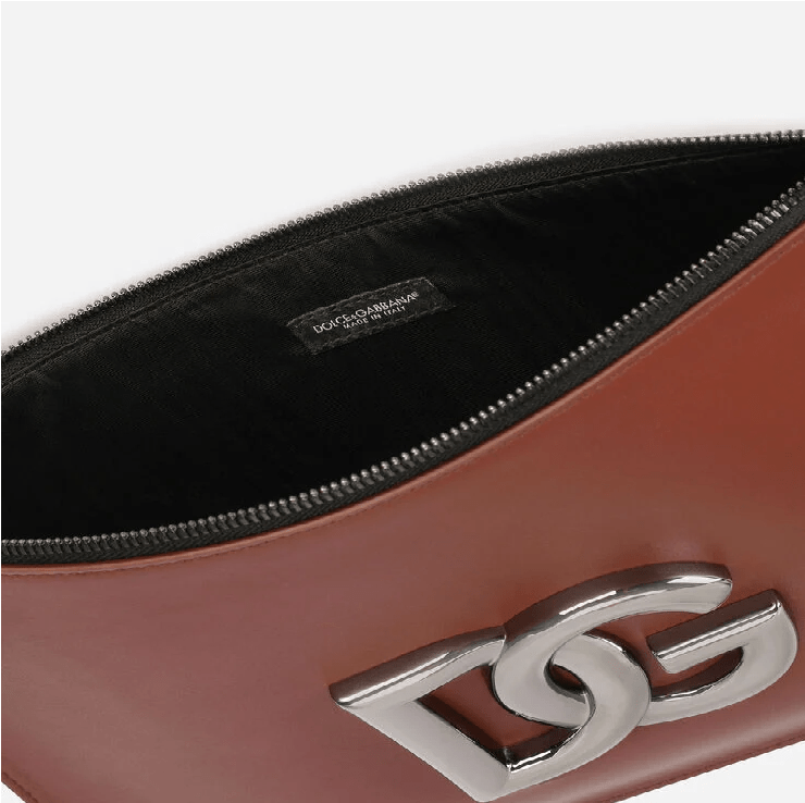 Túi Dolce & Gabbana Flat Calfskin Toiletry With DG Logo 'Brown' BP2589AO9168Z015 - Ảnh 5