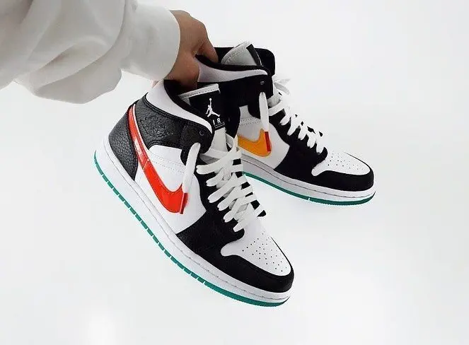Giày Nike Air Jordan 1 Mid Alternate Swooshes 'Red x Yellow' BQ6472-063 - Ảnh 5