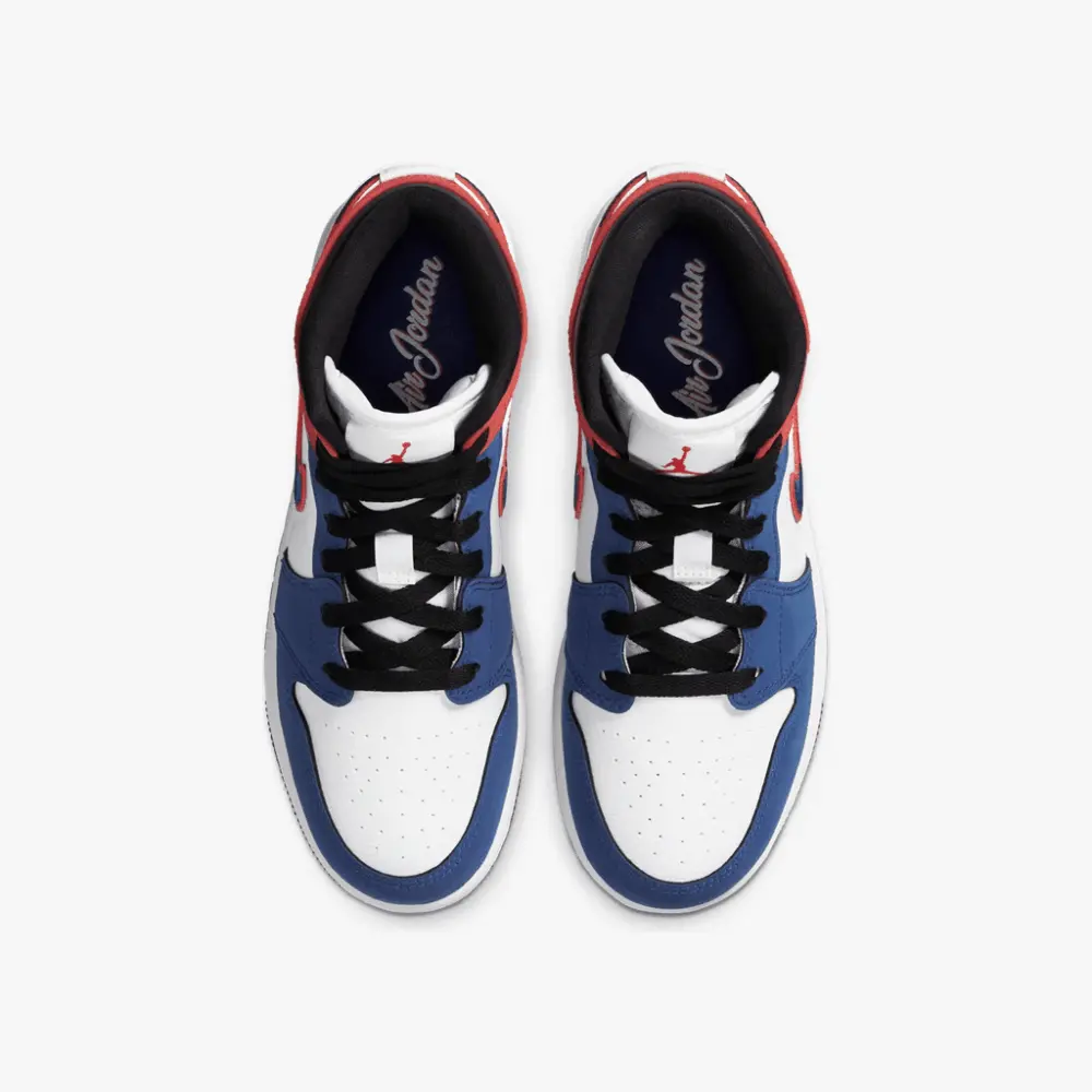 Giày Nike Air Jordan 1 MID SE GS 'Multicolored Swoosh' BQ6931-146 - Ảnh 3