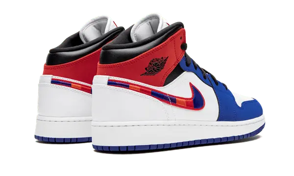 Giày Nike Air Jordan 1 MID SE GS 'Multicolored Swoosh' BQ6931-146 - Ảnh 4