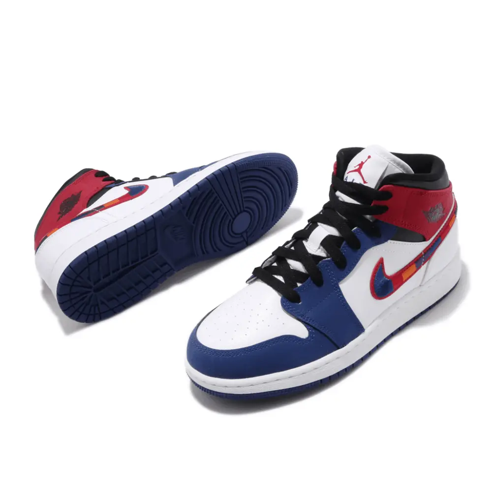 Alternative view of Giày Nike Air Jordan 1 MID SE GS 'Multicolored Swoosh' BQ6931-146