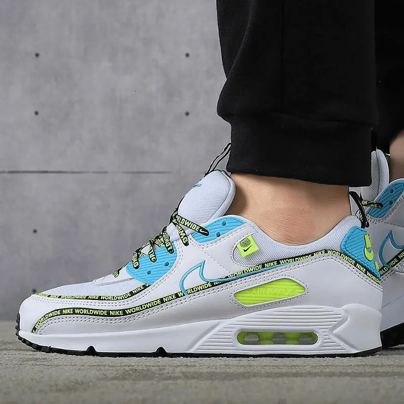 Alternative view of Giày Nike Air Max 90 SE 'Worldwide Pack - Blue Fury Volt' CZ6419-100