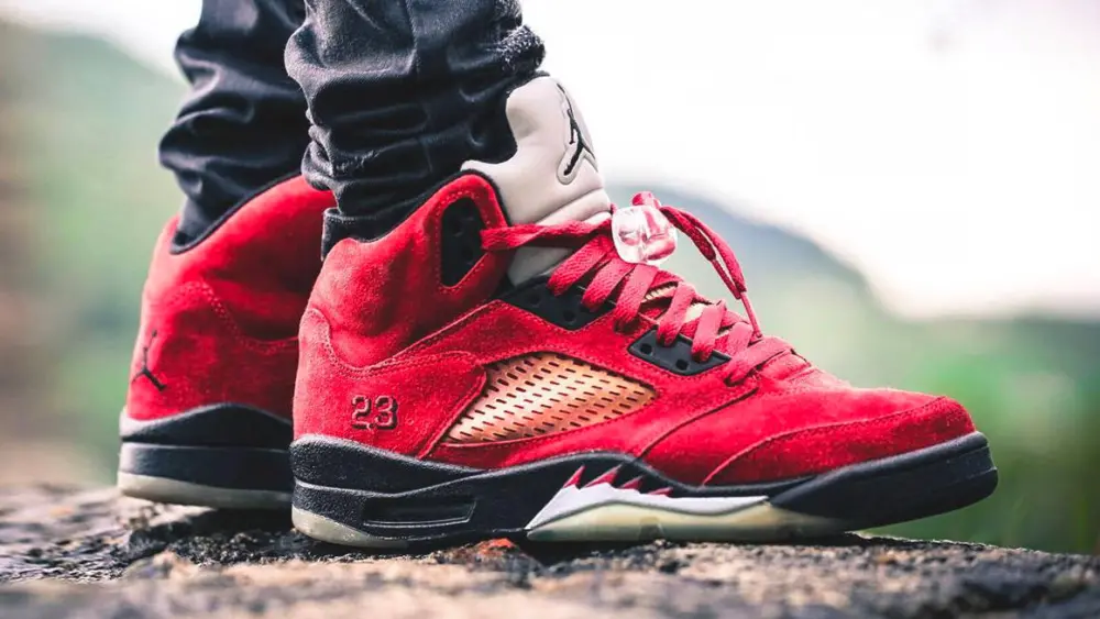 Giày Air Jordan 5 Retro 'Raging Bull Red Suede' 136027-601 - Ảnh 4