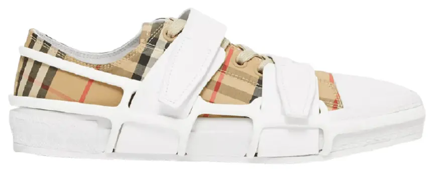 Giày Burberry Vintage Check Cotton Leather Webb Beige 80341431