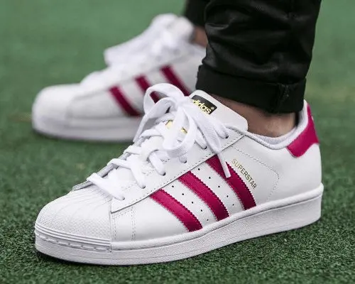 Giày Adidas Superstar J 'White Pink Buzz' B23644 - Ảnh 5