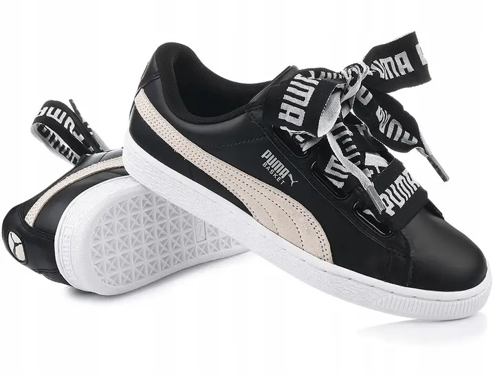 Alternative view of Giày Puma Wmns Basket Heart 'Black White' 364082-01
