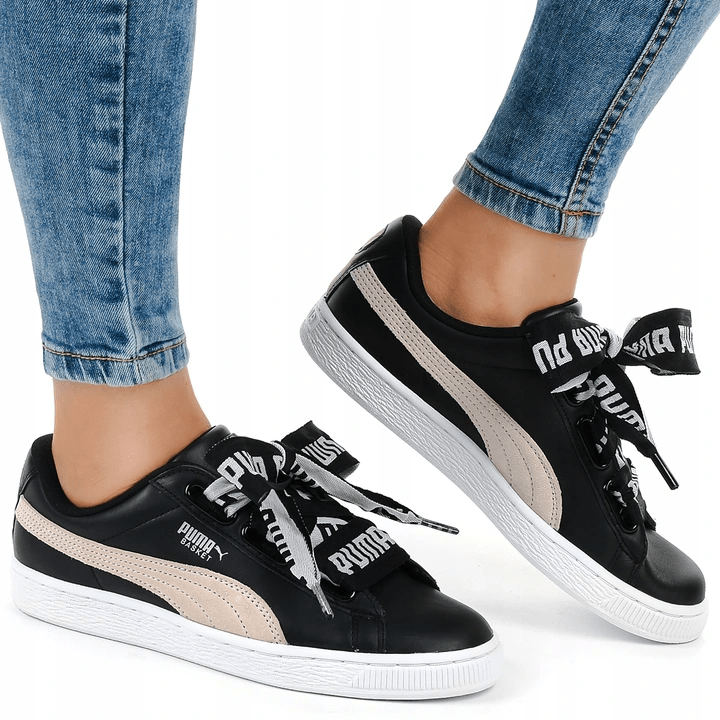 Giày Puma Wmns Basket Heart 'Black White' 364082-01 - Ảnh 4