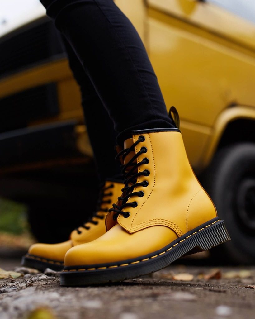 Giày Dr. Martens 1460 Smooth Unisex Boots Yellow 24614700 - Ảnh 3