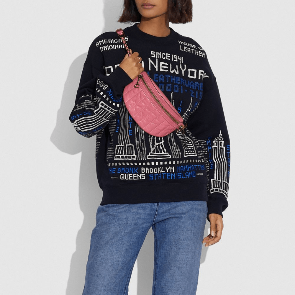 Túi Coach Chain Belt Bag With Quilting C0851 B4 U6 - Ảnh 2