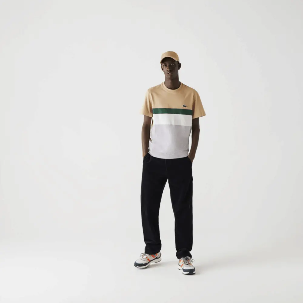 Áo Lacoste Colourblocked Panel Cotton T Shirt TH1884-FJM - Ảnh 3