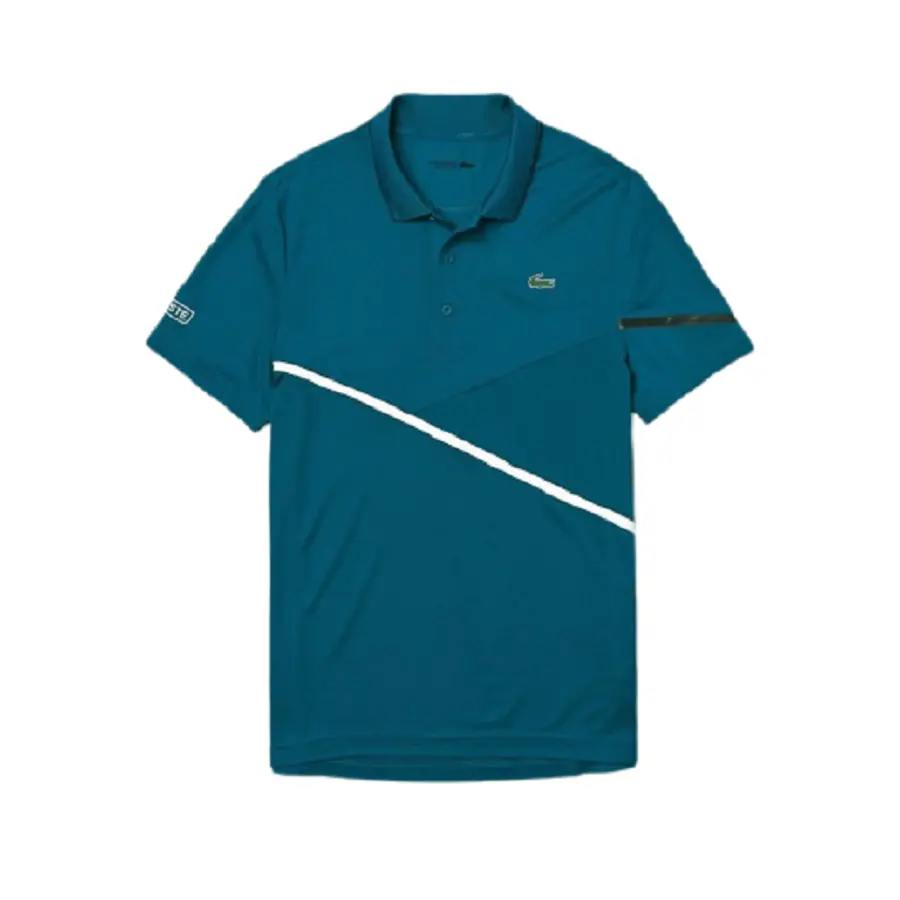 Áo Lacoste Polo Tennis Contrast Accent Pique Green Black DH8501-00-2FC