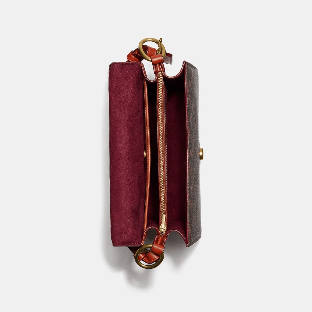 Túi Coach Signature Carriage Coated Canvas Beat Shoulder Bag 'Brown' C2418 B4SI0 - Ảnh 3