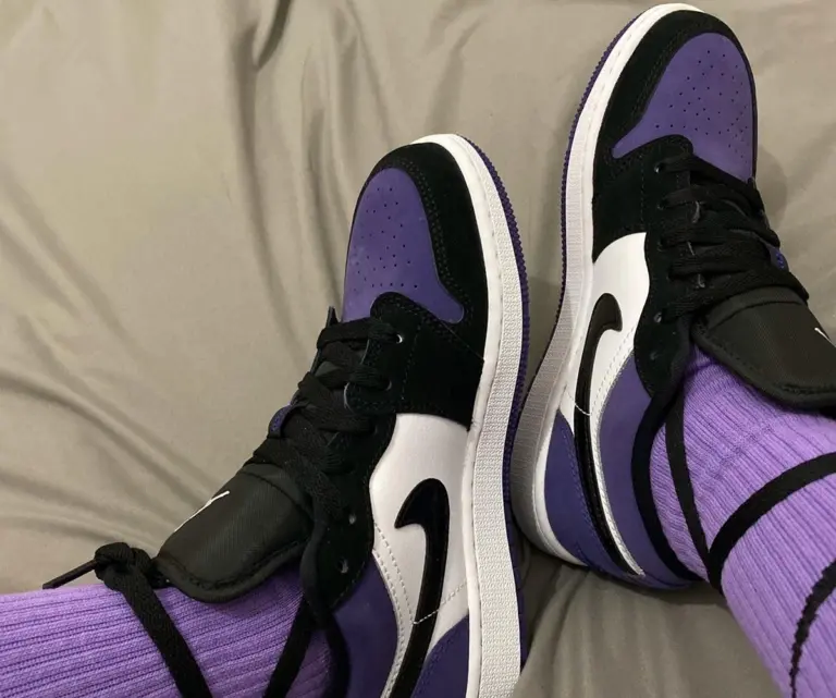 Giày Nike Air Jordan 1 Low GS 'Court Purple' 553560-500 - Ảnh 6