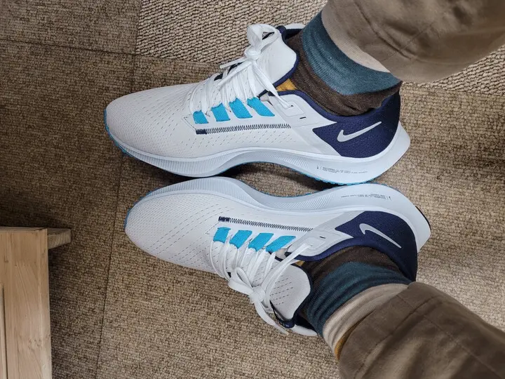Giày Nike Air Zoom Pegasus 38 White Blue CW7356-101 - Ảnh 3