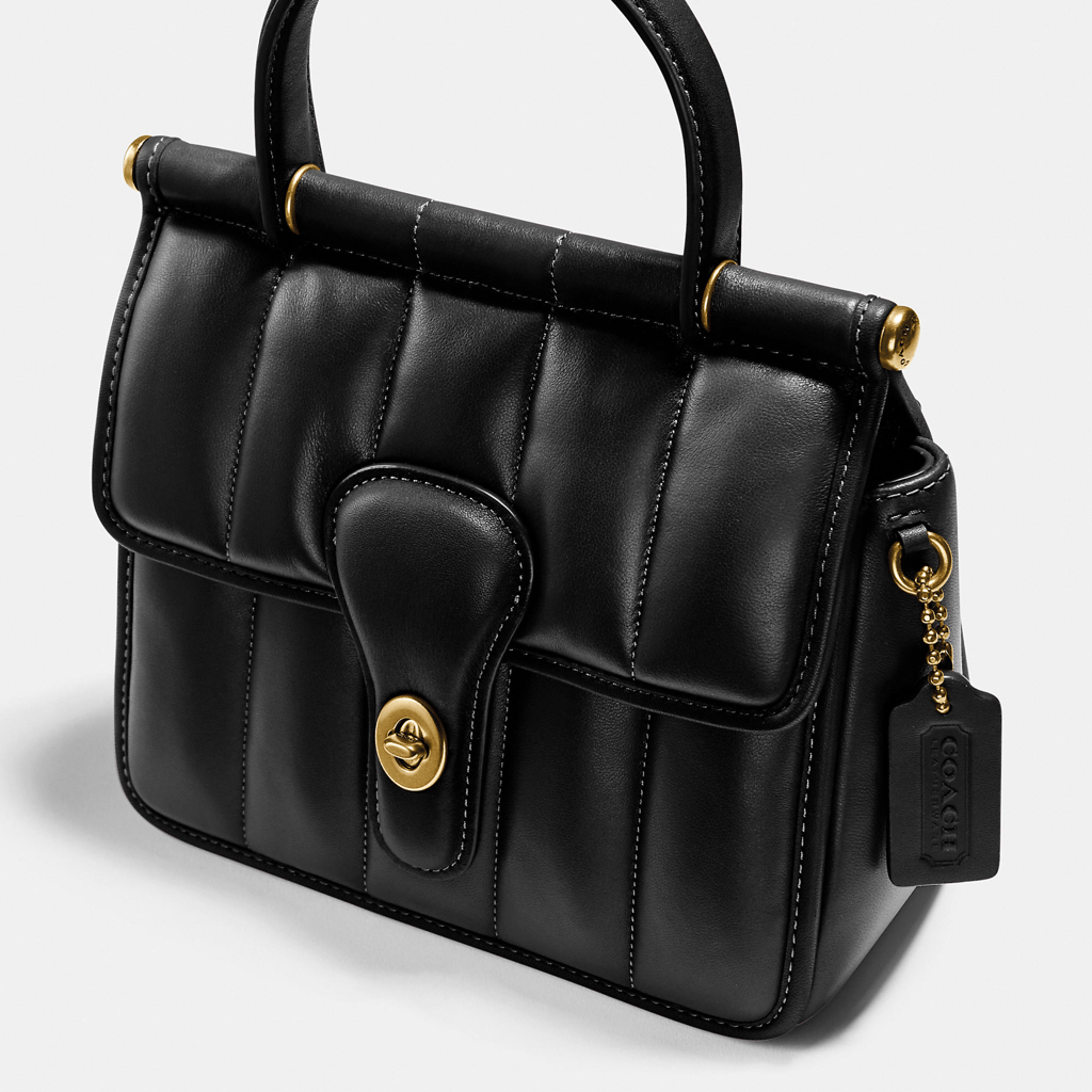 Túi Coach Willis Top Handle 18 'With Quilting' C3844 B4 BK - Ảnh 5
