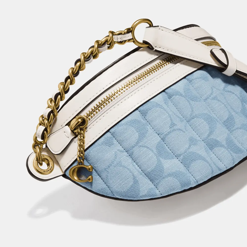 Alternative view of Túi Coach Charm Belt Bag In Signature Chambray With Quilting C4675 B4SUX