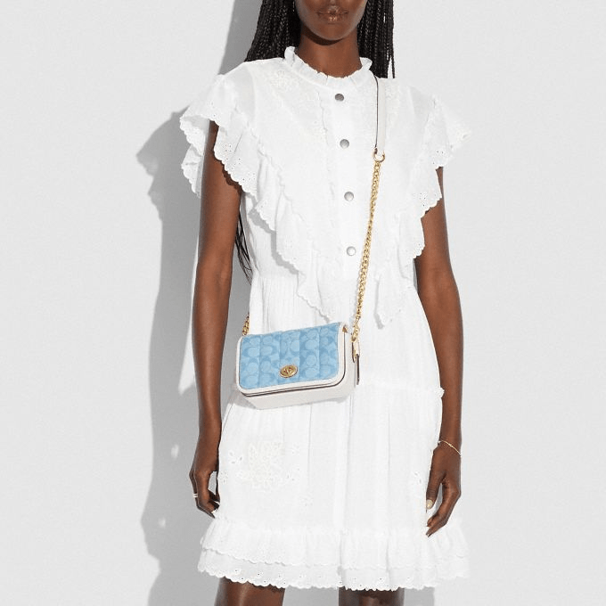 Túi Coach Dinky 18 In Signature Chambray With Quilting C4689 B4SUX - Ảnh 2