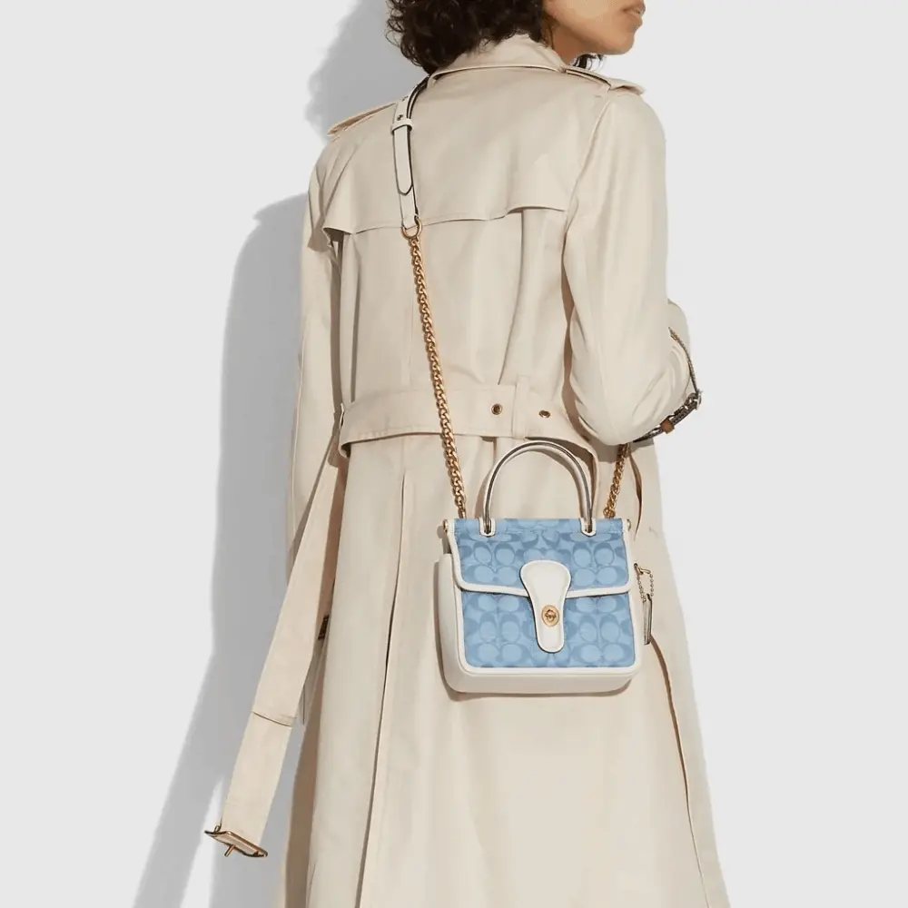 Alternative view of Túi Coach Willis Top Handle 18 In Signature Chambray With Quilting C4704 B4SUX