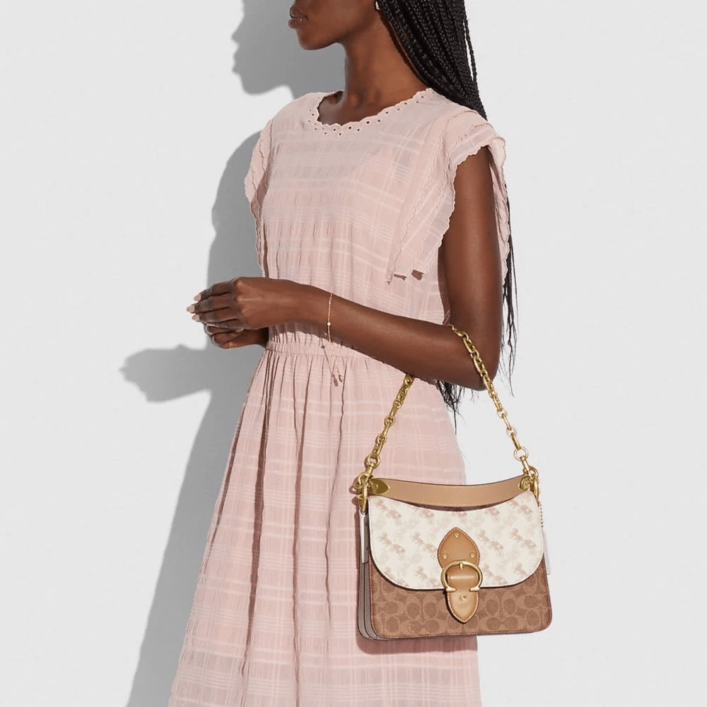 Túi Coach Beat Shoulder Bag With Horse And Carriage Print C5061 B4SN6 - Ảnh 4