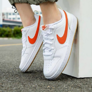 Alternative view of Giày Nike Court Borough Low 2 GS 'White Orange' BQ5448-114