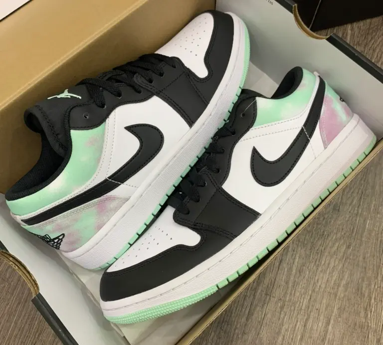 Giày Nike Air Jordan 1 Low Tie Dye White Black Tea DM1199-100 - Ảnh 7