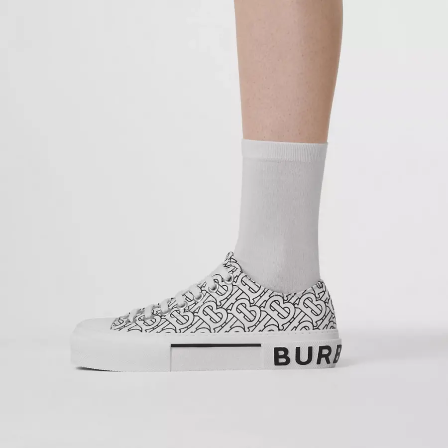 Alternative view of Giày Burberry Monogram Print Cotton 'Optic White' 80505111