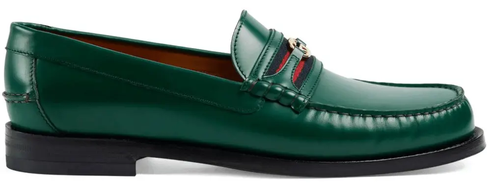 Giày Gucci Men's loafer with Double G 'Dark Green Leather' 644724-17X10-3160