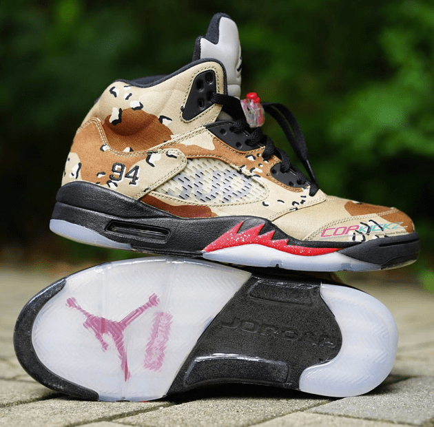 Giày Nike Supreme x Air Jordan 5 Retro 'Desert Camo' 824371-201 - Ảnh 2