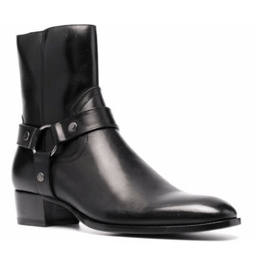 Giày Saint Laurent Wyatt Harness Boots 'Black' 6813311YL001000 - Ảnh 3