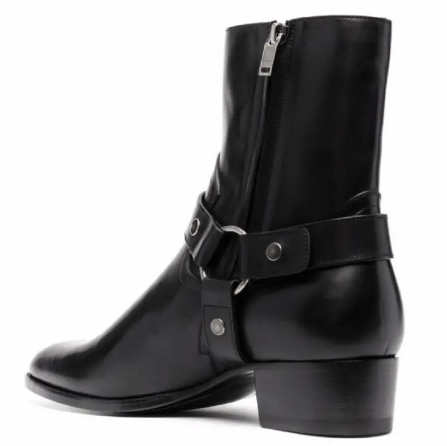 Alternative view of Giày Saint Laurent Wyatt Harness Boots 'Black' 6813311YL001000