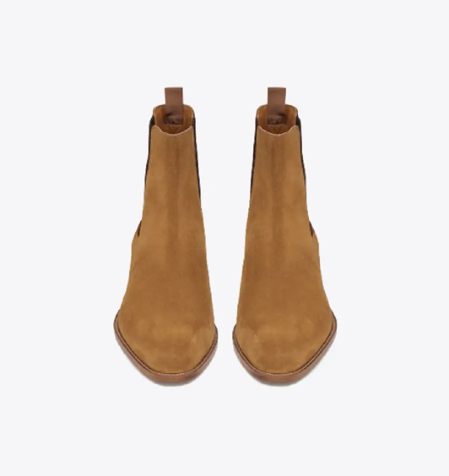 Giày Saint Laurent Wyatt Chelsea Boots In Suede 'Brown' 592017BT3009848 - Ảnh 4