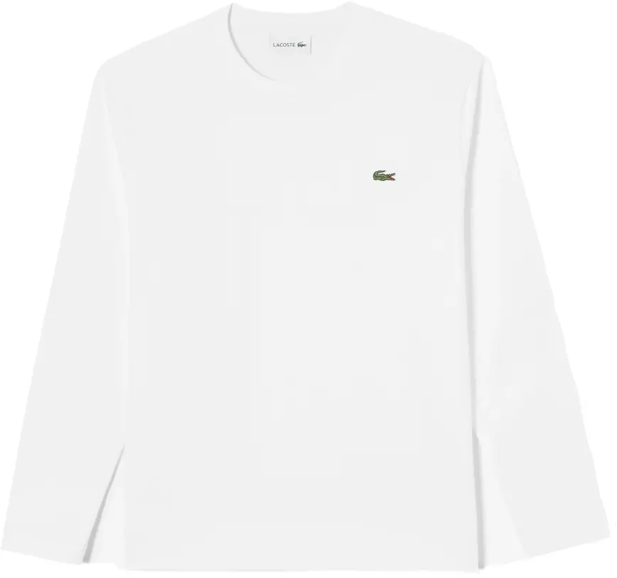 Áo Lacoste Long Sleeve Solid Stripe T-Shirt 'White' TH018E-53G-001