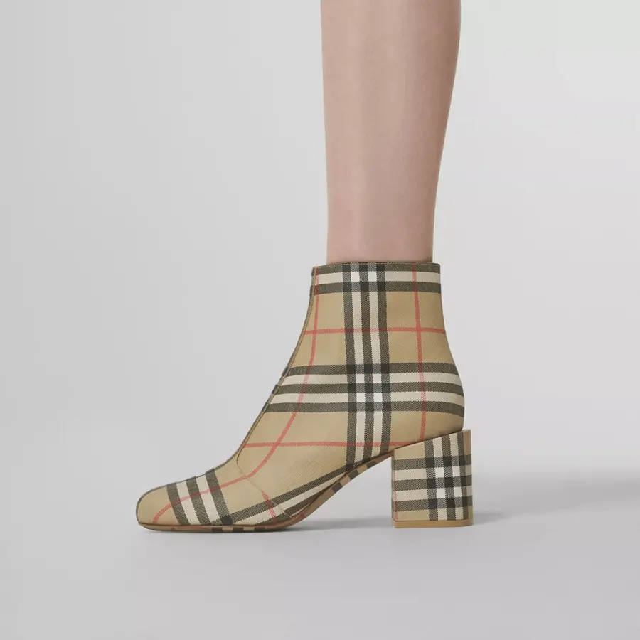 Alternative view of Giày Burberry Vintage Check Block Heel Boots 'Archive Beige'
