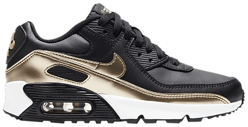 Giày Nike Air Max 90 LTR GS 'Black Metallic Gold Star' CD6864-008