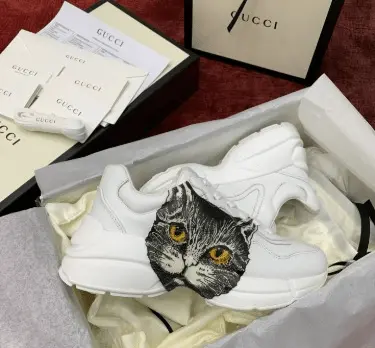 Giày Gucci Wmns Rhyton 'Mystic Cat - White' 583337-DRW00-9014 - Ảnh 5